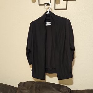 Ginger G Elegant Black 3/4 Sleeves Open Cardigan